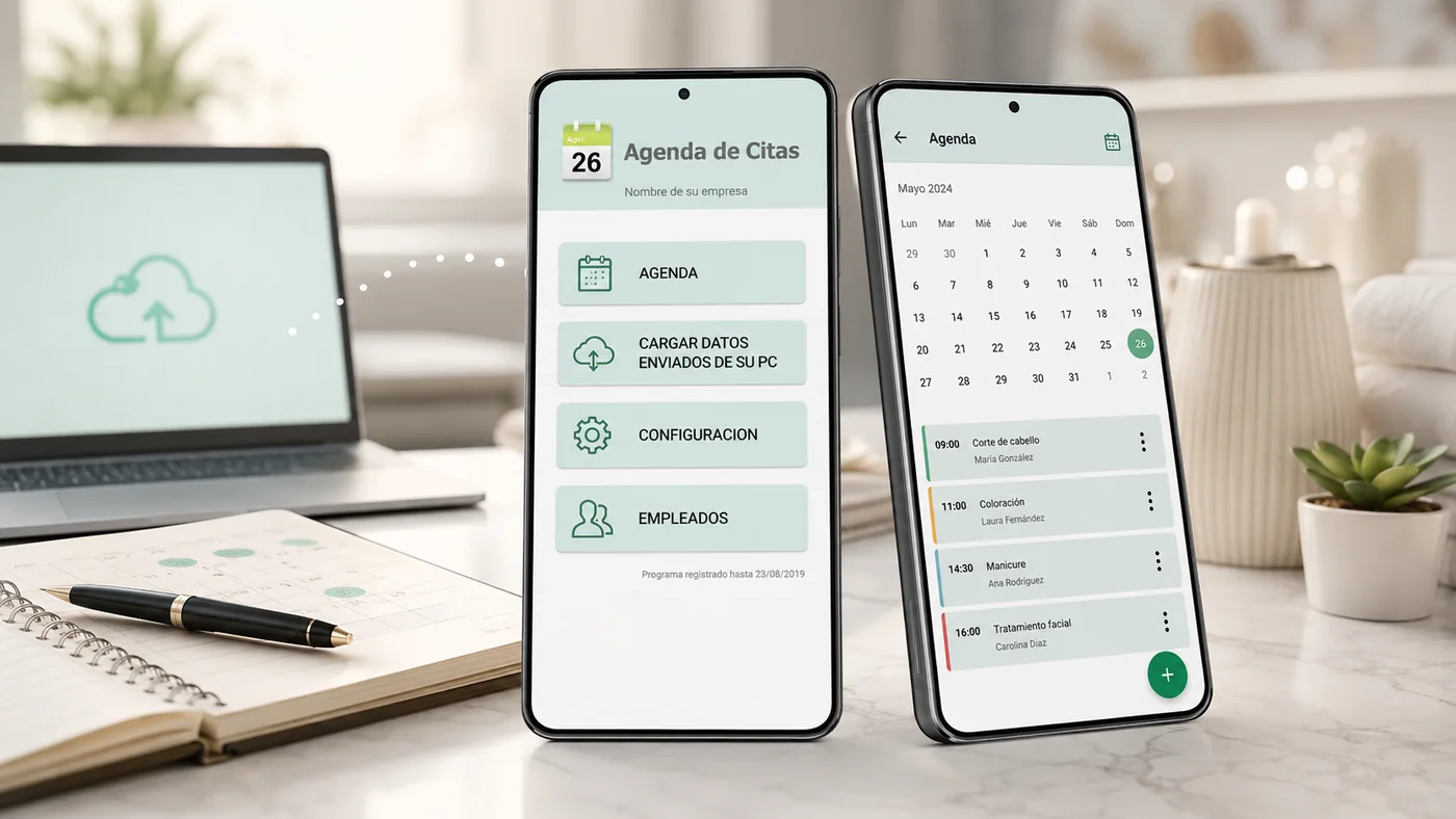 Agenda Android de citas sincronizada con el programa de gestión en Windows